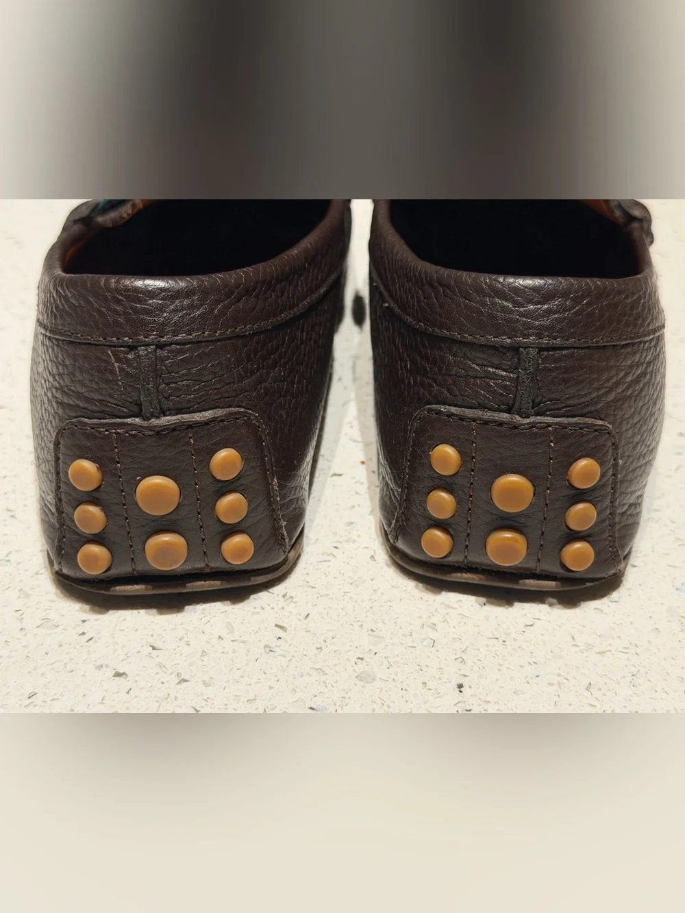 Gucci Dark Brown Pebbled Leather Bit Loafers with Green & Red Web